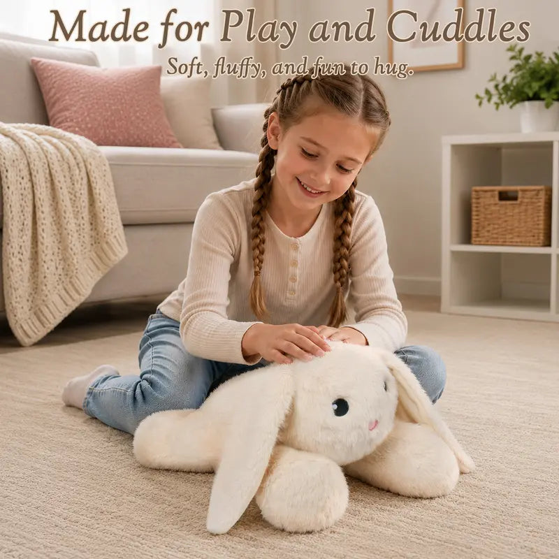 Wepop Weighted Bunny Stuffed Animal, 5Ibs 22In Weighted Plushies Rabbit Large Animals Pillow Cute Plush Toys Gifts for Kids Adults