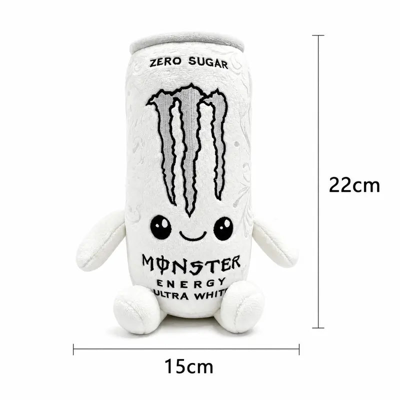 Monster Energy Drink Can Stuffed Toy - 6 in & 8.7 in Soft Plushies, Cute Collectible, Quirky Whimsical Geek Gift Idea for Gamer Desk Decor, Fan Presents