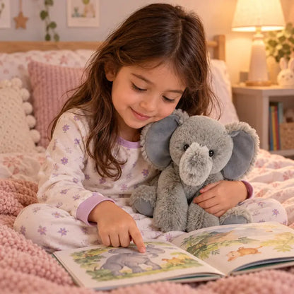 SNOWOLF 2LB Unisex PP Cotton Stuffed Elephant Toy, 9In Soft Cuddly Sitting Plush, Cute Realistic Stuffed Animals Gift for Kids' Birthday Christmas