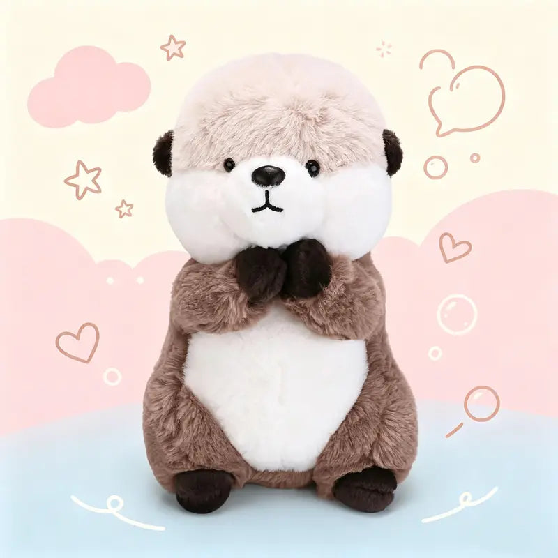 9.8 in Cute Sea Otter Stuffed Animal Toy, Soft Fabric Couch Decor with Premium Fillings, Hand-Washable Display Cabinet Accessory, Birthday Gift for Kids