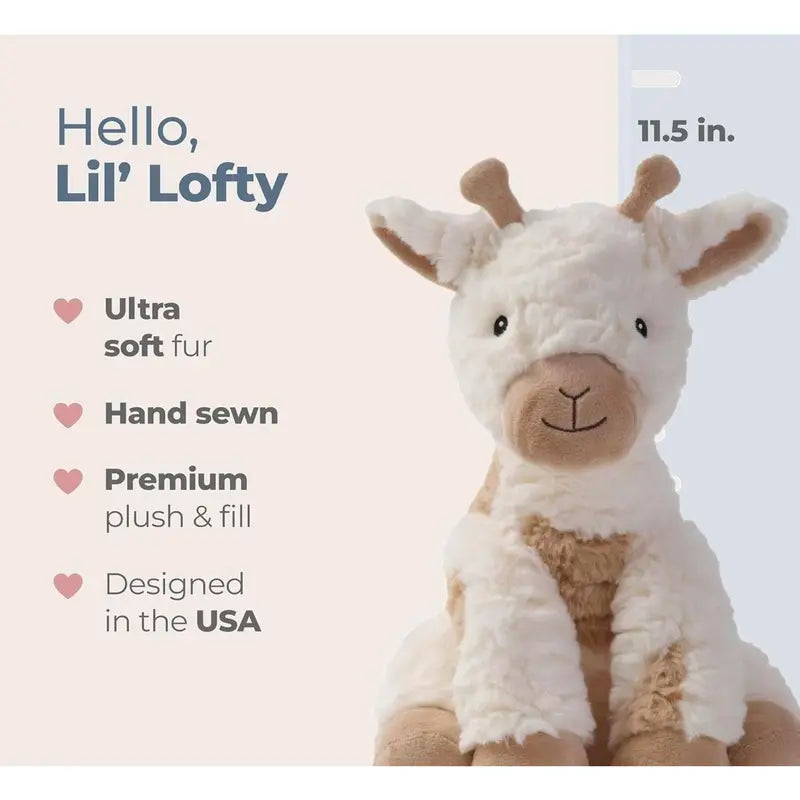 Lofty the Giraffe Stuffed Plushy - Soft White and Brown Animal