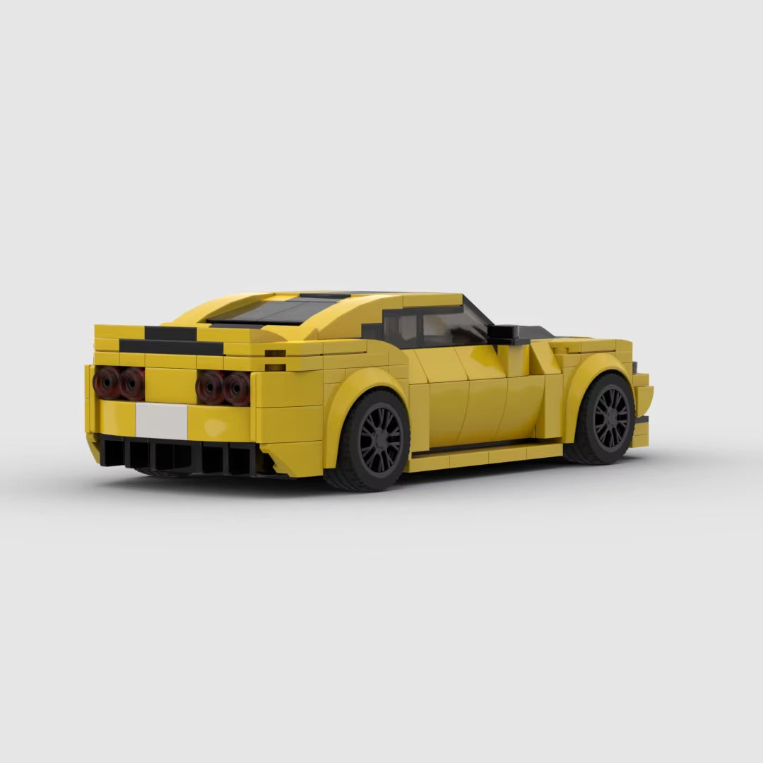 MOC Camaro Racing Sports Car Vehicle Racer Building Blocks Brick Creative Garage Toys for Boys