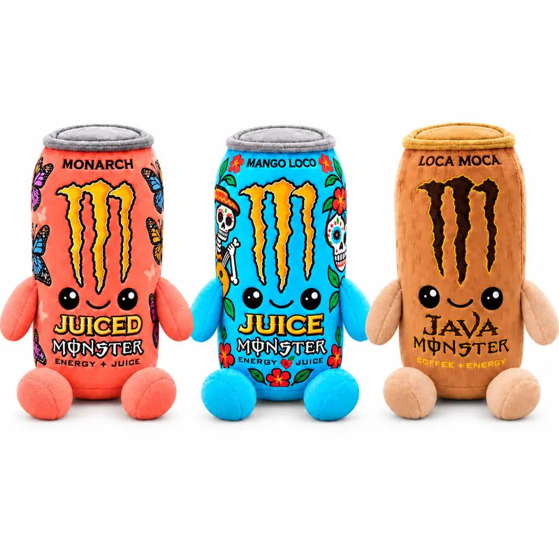 Monster Energy Drink Can Stuffed Toy - 6 in & 8.7 in Soft Plushies, Cute Collectible, Quirky Whimsical Geek Gift Idea for Gamer Desk Decor, Fan Presents