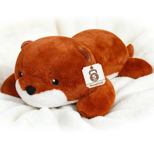 5Lb 22-In Polyester Weighted Otter Stuffed Toy - Bean Pellets Lap Pillow, Animals and Nature Theme, Soft Cuddly Gift, Stuffed Animal Gifts for Kids & Adults