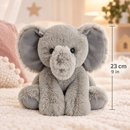SNOWOLF 2LB Unisex PP Cotton Stuffed Elephant Toy, 9In Soft Cuddly Sitting Plush, Cute Realistic Stuffed Animals Gift for Kids' Birthday Christmas