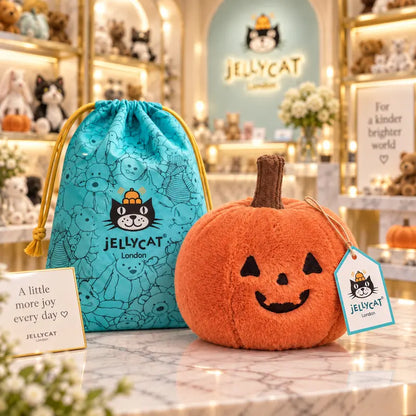Jellycat Ooky Jack O Lantern Plush, Cute Halloween Pumpkin Stuffed Toy, Spooky Season Collectible Gift, US Stock Ready to Ship