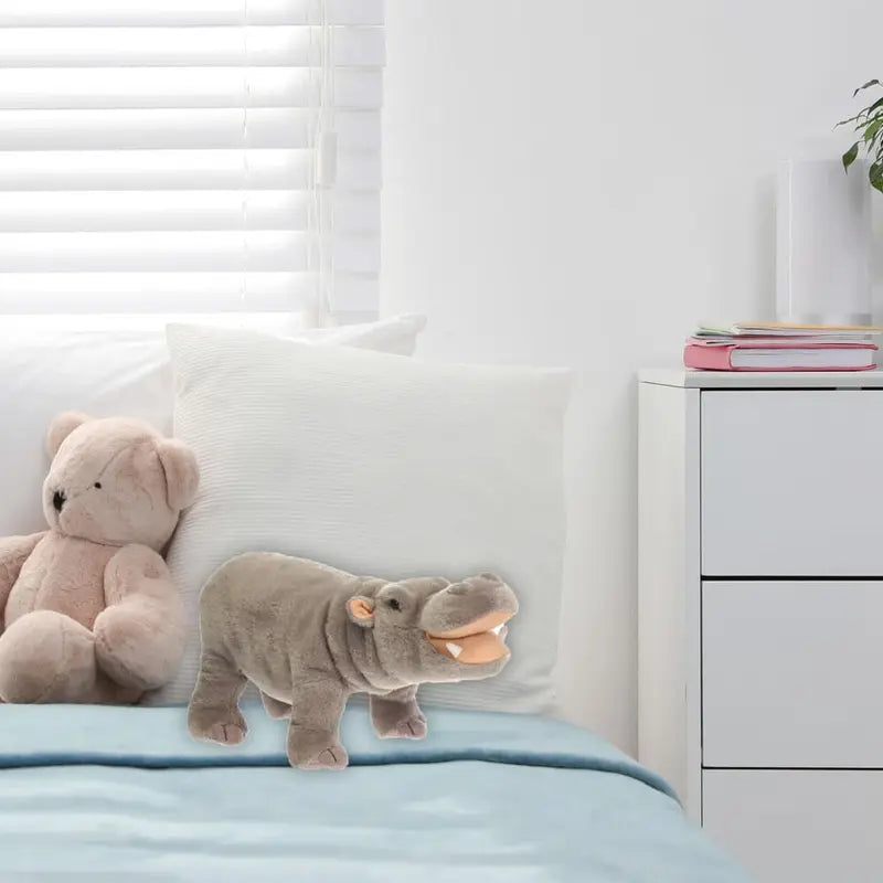 Hippopotamus Stuffed Animal - Standing Hippo - Plush Favorite Animal Keepsake