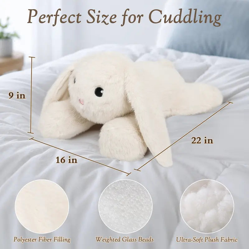 Wepop Weighted Bunny Stuffed Animal, 5Ibs 22In Weighted Plushies Rabbit Large Animals Pillow Cute Plush Toys Gifts for Kids Adults