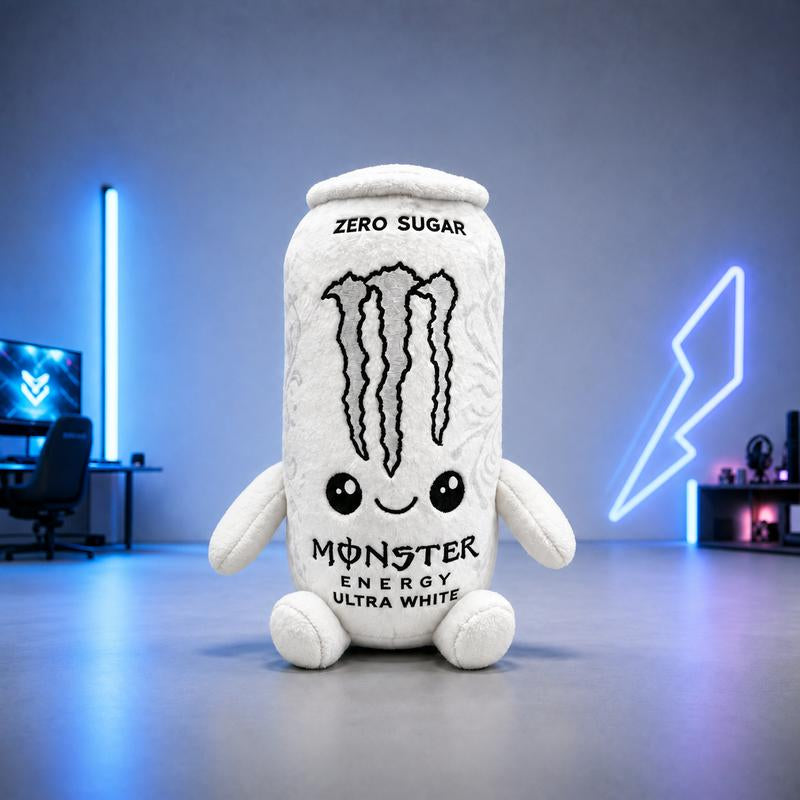Monster Energy Drink Can Stuffed Toy - 6 in & 8.7 in Soft Plushies, Cute Collectible, Quirky Whimsical Geek Gift Idea for Gamer Desk Decor, Fan Presents