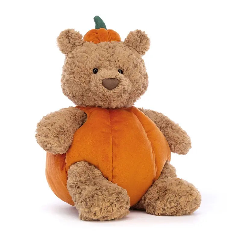 Jellycat Bartholomew Bear Pumpkin Plush, Cute Halloween Teddy Bear, Fall Pumpkin Stuffed Animal, in Stock USA, Ready to Ship
