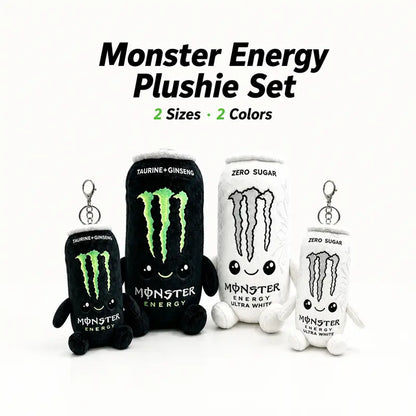 Monster Energy Drink Can Stuffed Toy - 6 in & 8.7 in Soft Plushies, Cute Collectible, Quirky Whimsical Geek Gift Idea for Gamer Desk Decor, Fan Presents