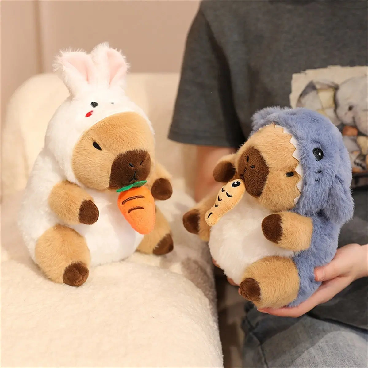 Pull String Transforming Capybara Plush Toy, Soft Fluffy Stuffed Doll, Halloween Christmas Party Decor, Kids Birthday Gift, Unisex, Capybara Stuffed Animals