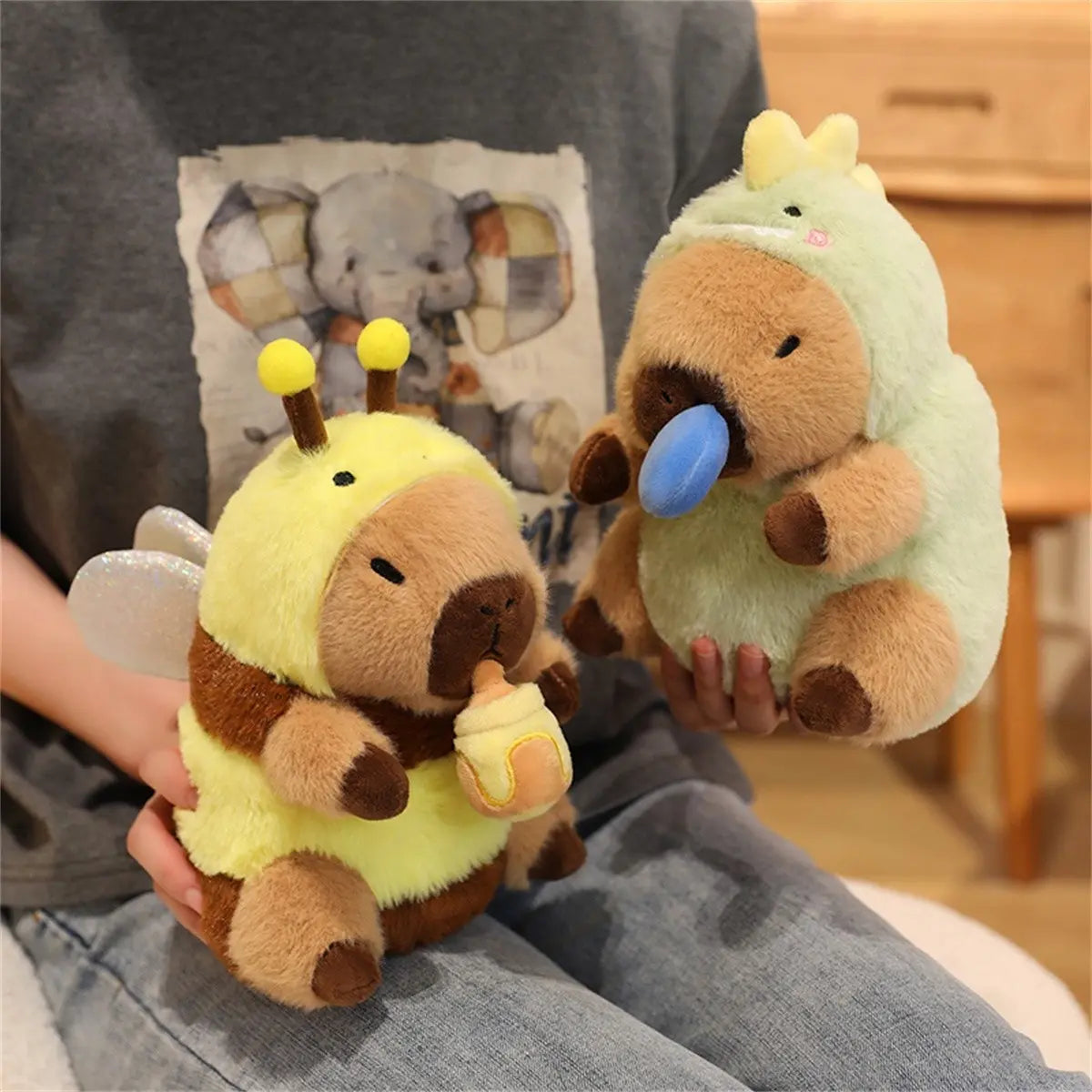 Pull String Transforming Capybara Plush Toy, Soft Fluffy Stuffed Doll, Halloween Christmas Party Decor, Kids Birthday Gift, Unisex, Capybara Stuffed Animals