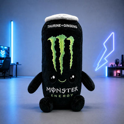 Monster Energy Drink Can Stuffed Toy - 6 in & 8.7 in Soft Plushies, Cute Collectible, Quirky Whimsical Geek Gift Idea for Gamer Desk Decor, Fan Presents